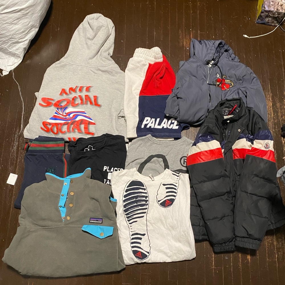 Lot of 9 Designer Clothing Items - Patagonia, Gucci, Moncler, ETC